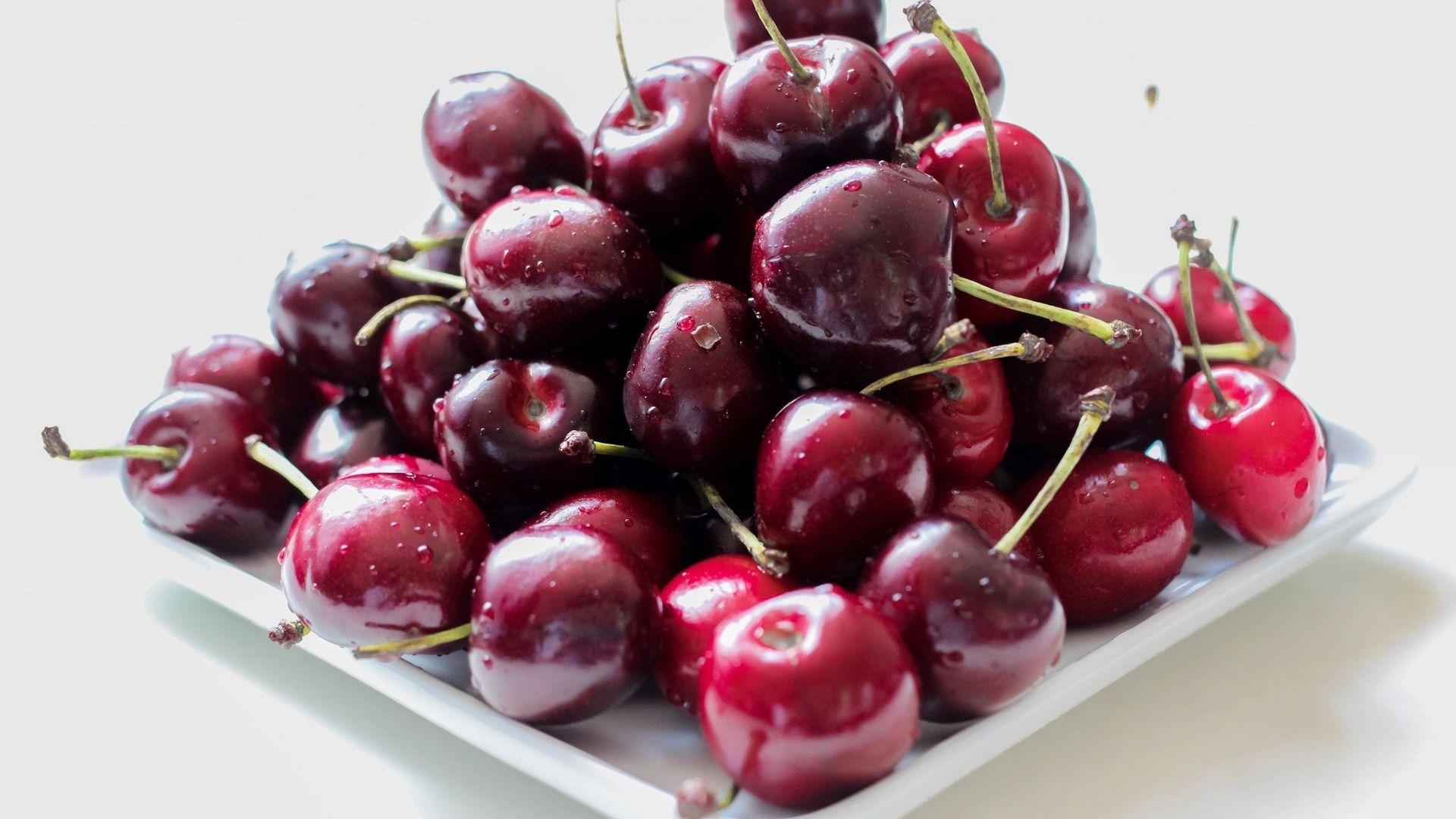 1920x1080 abstract, fruit, red, photography, plate, cherries, sweet. Mocah.org HD Desktop Wallpaper