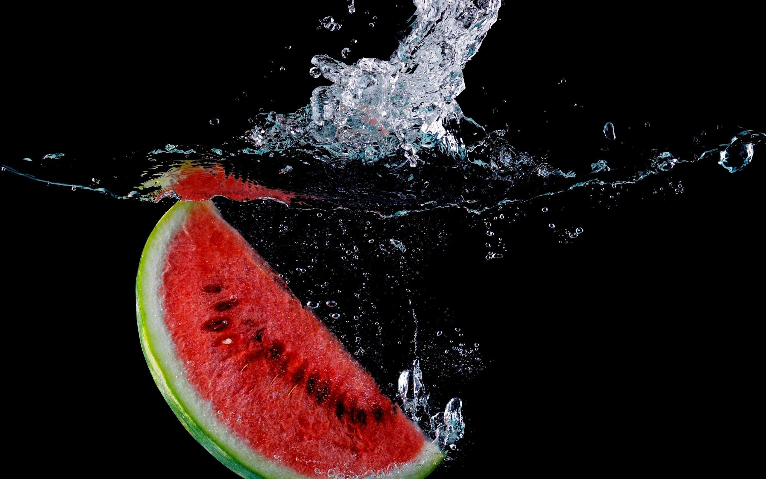 2560x1600 Title Food Watermelon Fruits Wallpaper With Black Background HD Wallpaper