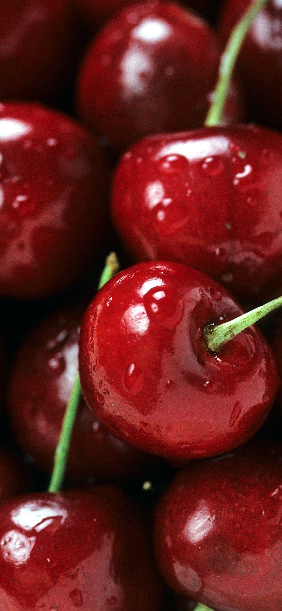 1125x2436 Bing Cherries, Ripe, Red, Fruit, Stem, Berry, Fresh. iPhone wallpaper wallpaper. Wallpaper free HD downloads. iPhone, iPad wallpaper for free