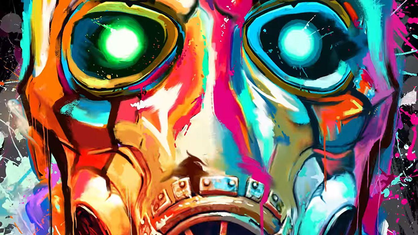 1366x768 Borderlands 3 colorful psycho mask from trailer