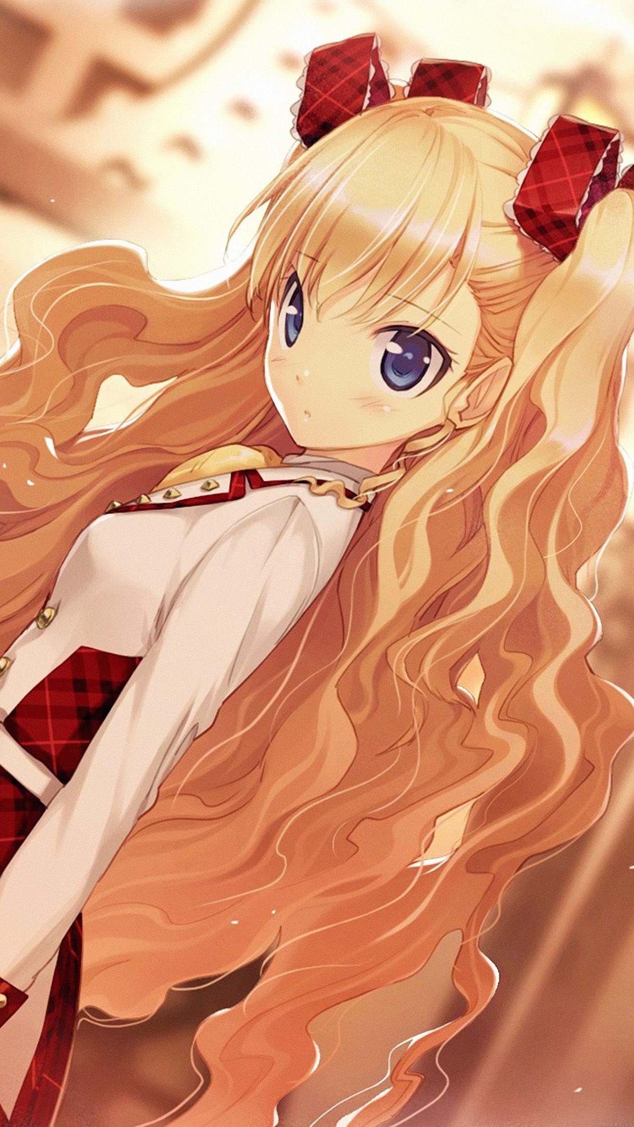 1242x2208 Anime Girl Blonde Illust Art
