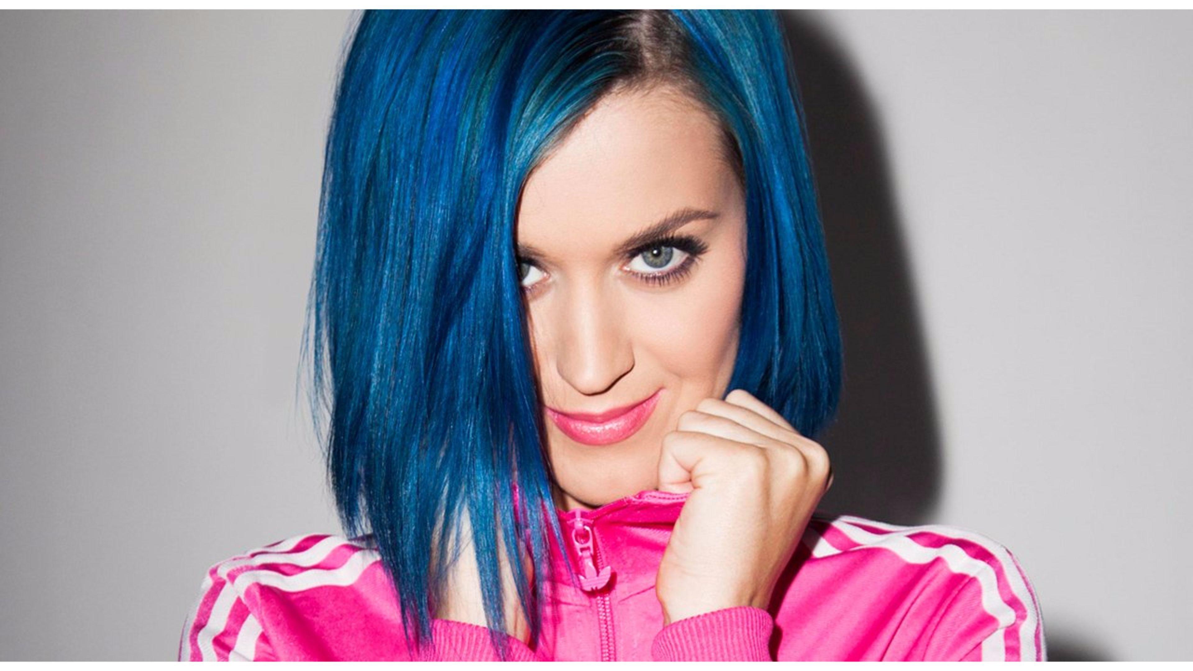 3840x2160 Katy Perry Wallpaper. Hair color blue, Blue hair, Short blue hair