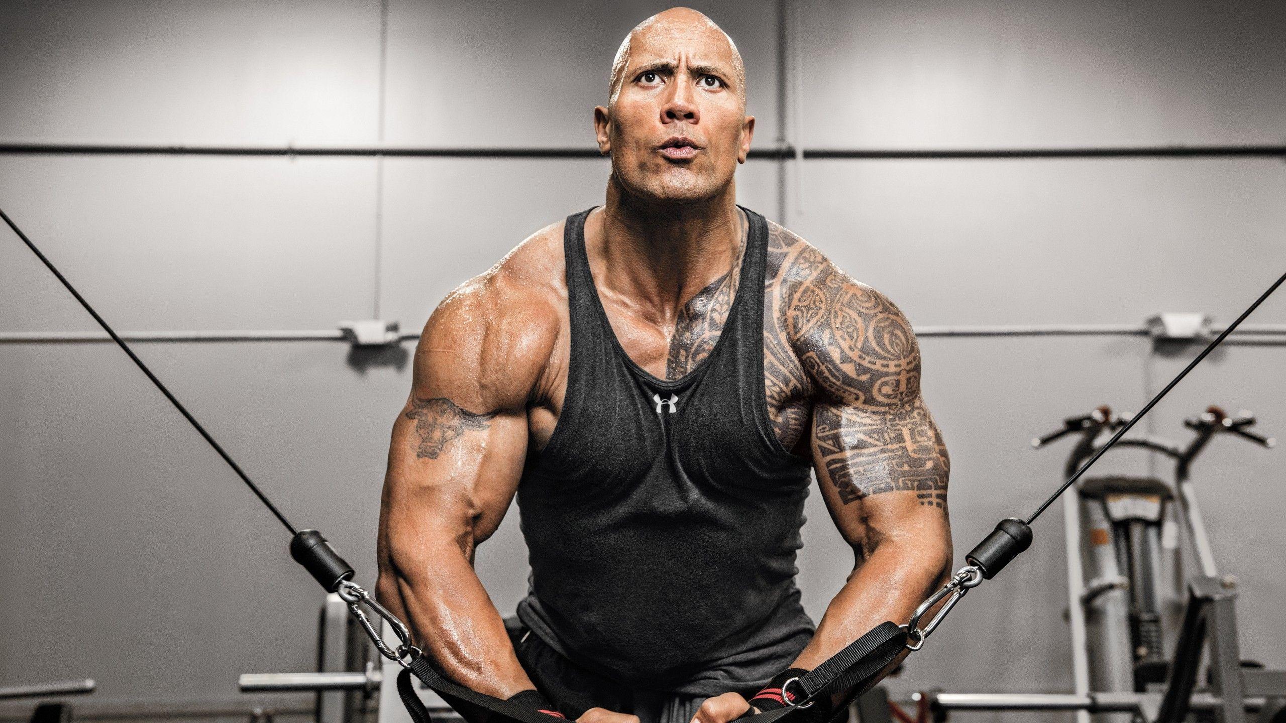 2560x1440 Dwayne Johnson 4K Wallpaper, Weightlifting, Workout, Gym, 5K, 8K, People