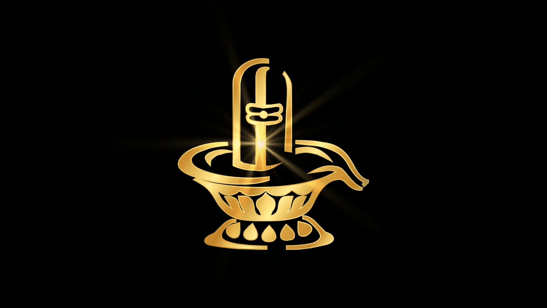1920x1080 Golden Shivling with black background wallpaper