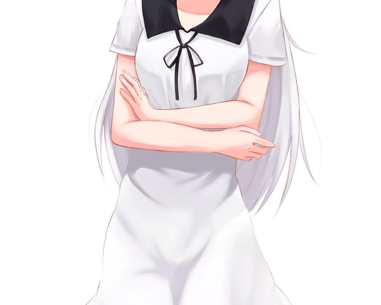 1280x1024 Download 1280x1024 Shirogane Kei, White Dress, Long Hair, Kaguya Sama Wa Kokurasetai: Tensai Tachi No Renai Zunousen Wallpaper