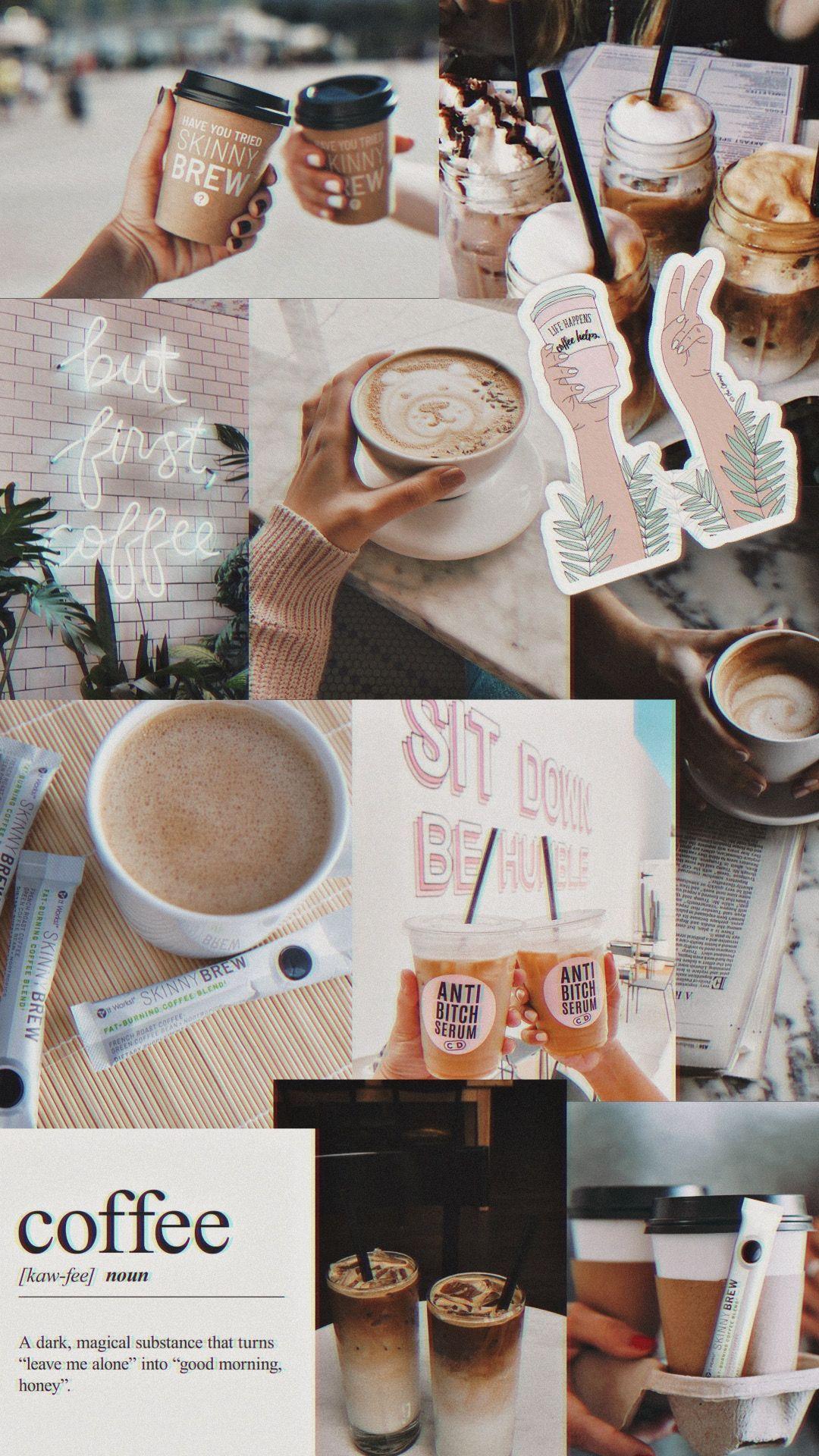 1080x1920 Coffee Aesthetic Collage. Aesthetic collage, It works products, Collage background