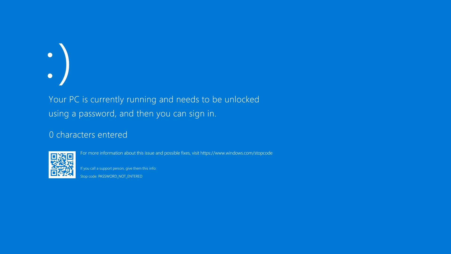 1920x1080 Wallpaper BSOD lockscreen (1920x1080)