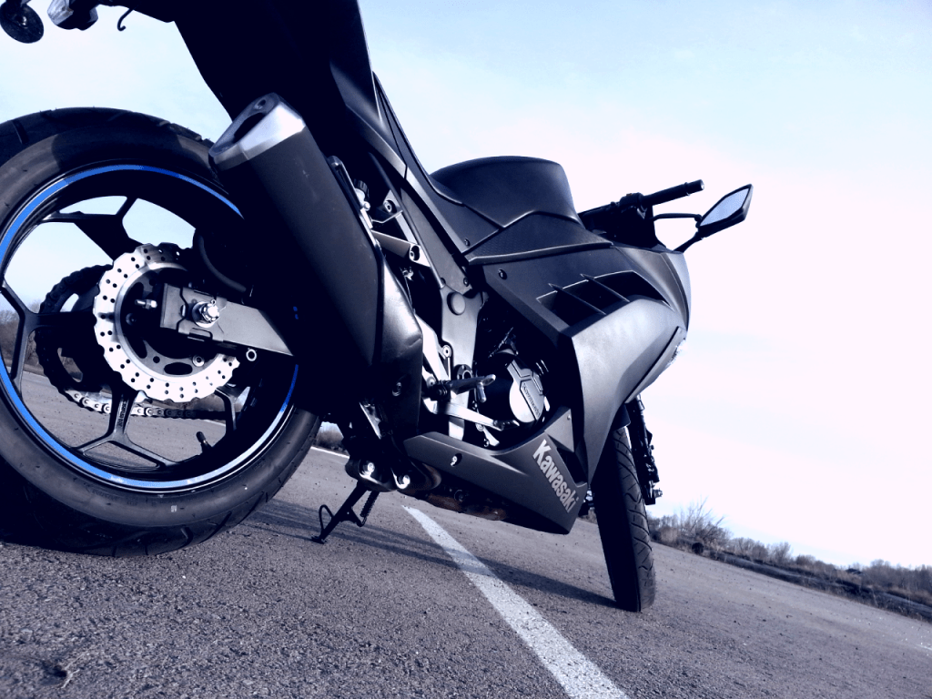 1024x768 Blue Matte Black Kawasaki Ninja HD Wallpaper