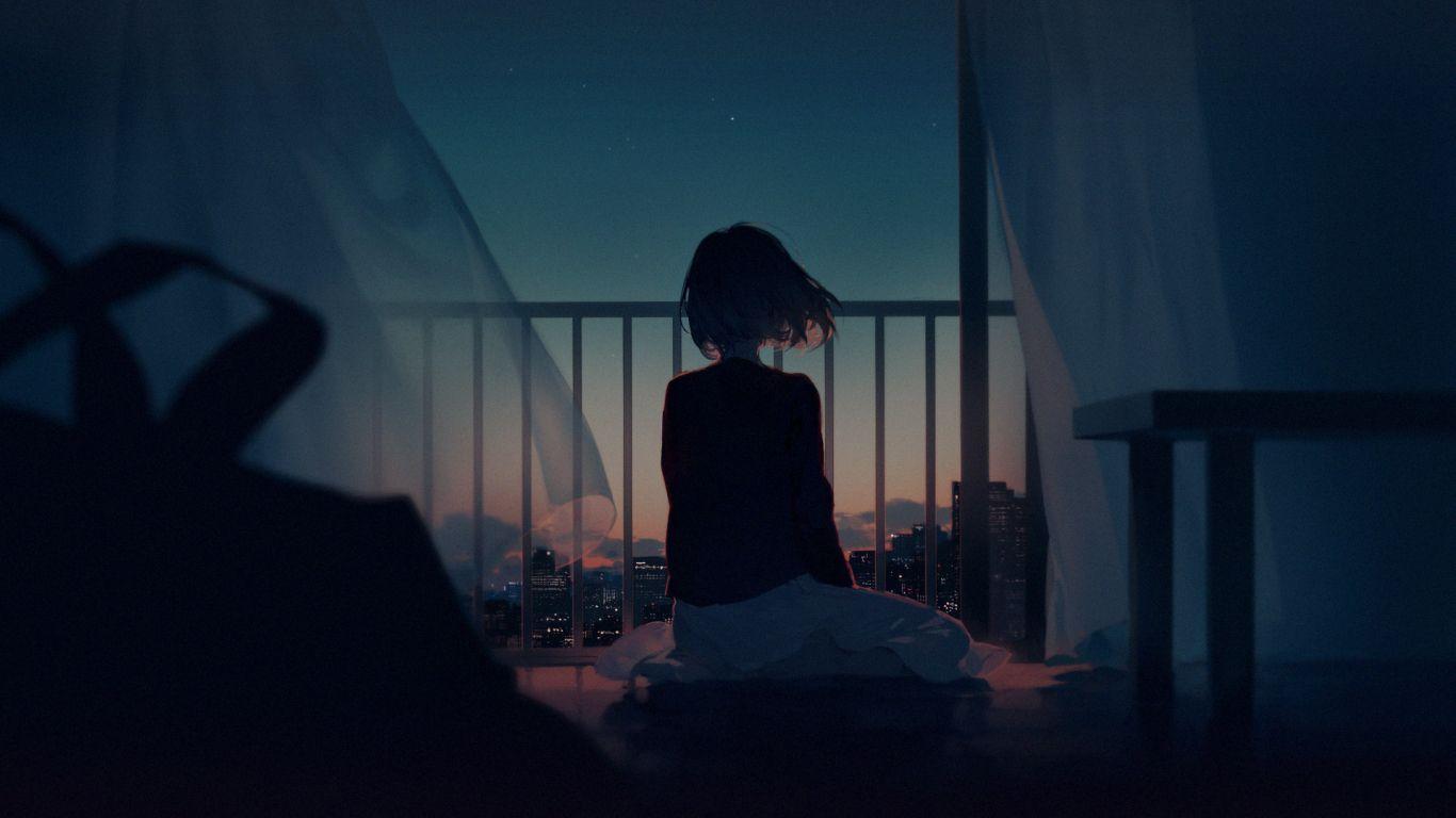 1366x768 Anime Girl In Morning Breeze 1366x768 Resolution Wallpaper, HD Anime 4K Wallpaper, Image, Photo and Background