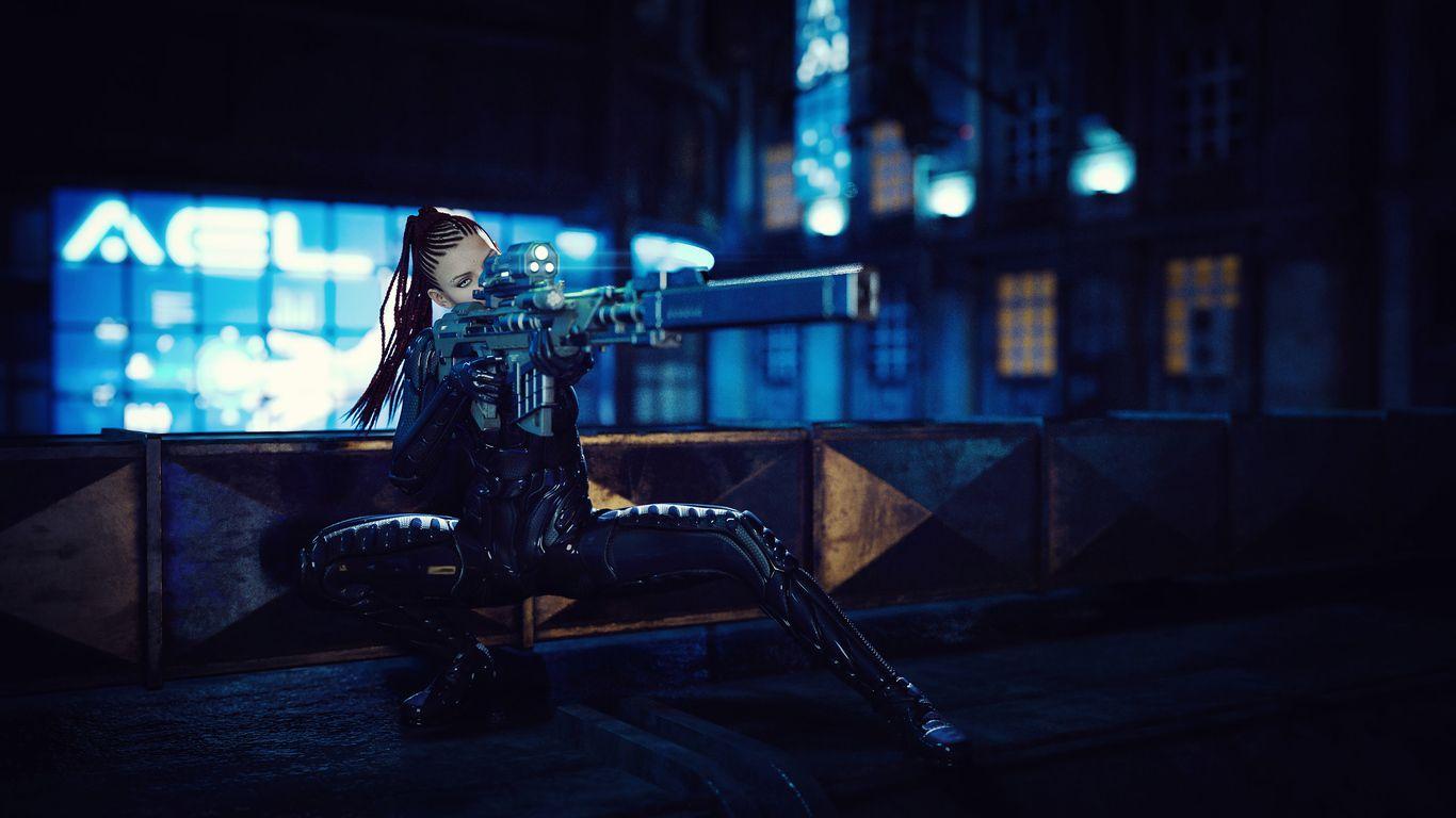 1366x768 Roof Sniper Girl 4k 1366x768 Resolution HD 4k Wallpaper, Image, Background, Photo and Picture