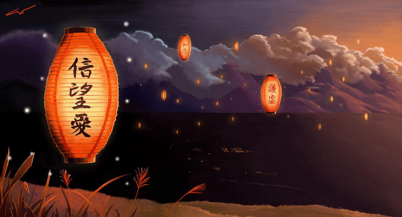 1293x700 Japanese lantern lamp light asiam oriental bokeh y wallpaperx900