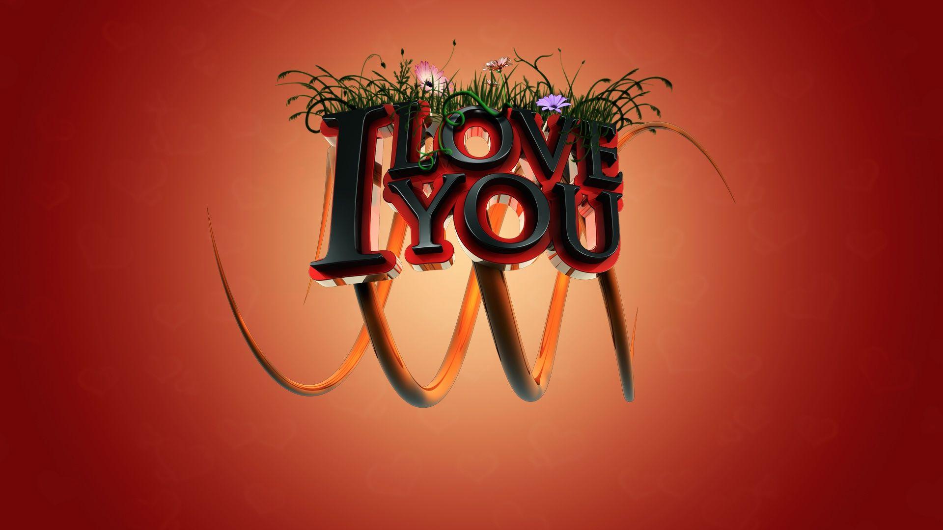 1920x1080 I Love You 3D Wallpaper in jpg format for free download