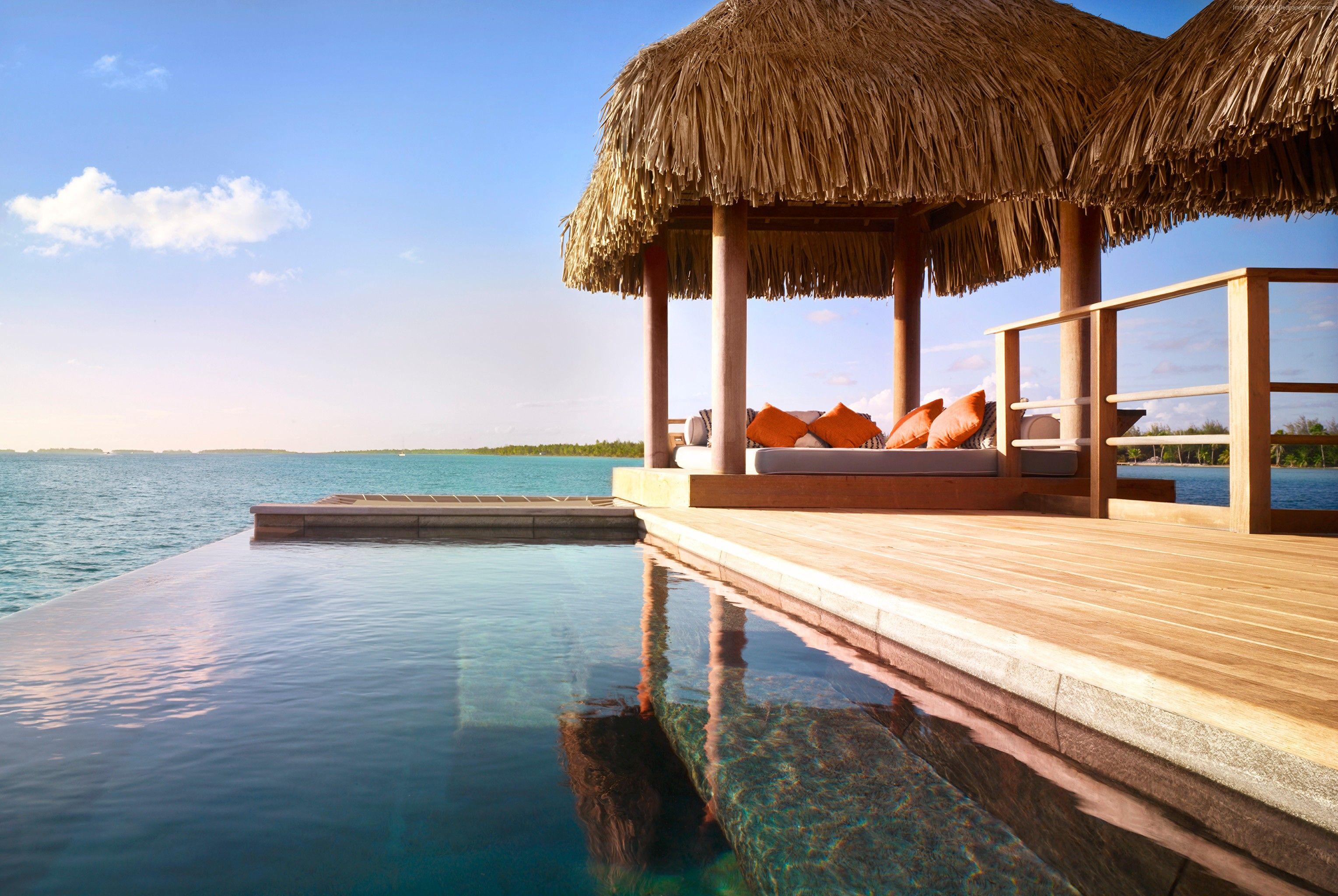 3058x2048 Wallpaper Four Seasons Resort, Bora Bora, The best hotel pools 2017