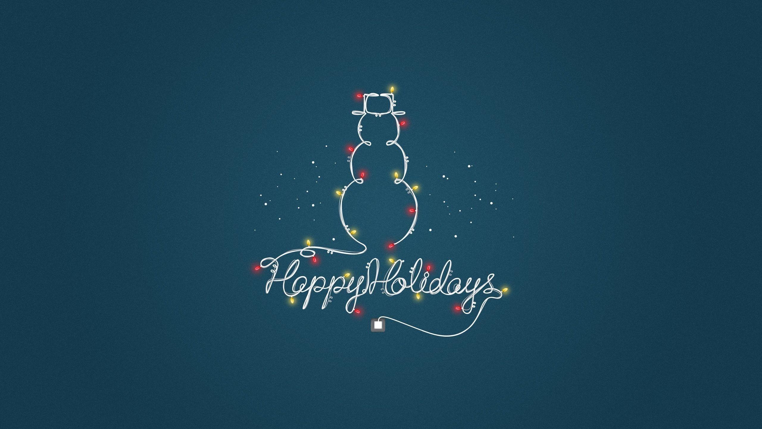 2560x1440 Happy Holidays Simple Message Wallpaper and Free