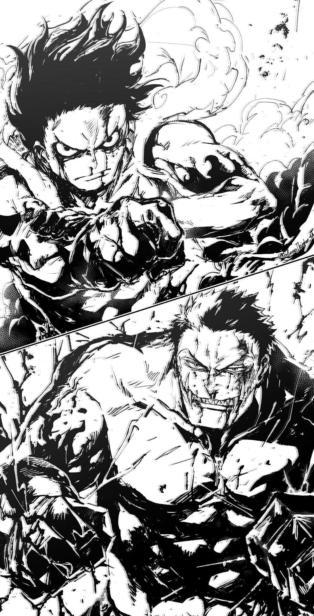1045x2048 Luffy vs Katakuri.. One Piece. One piece tattoos, One piece wallpaper iphone, One piece manga