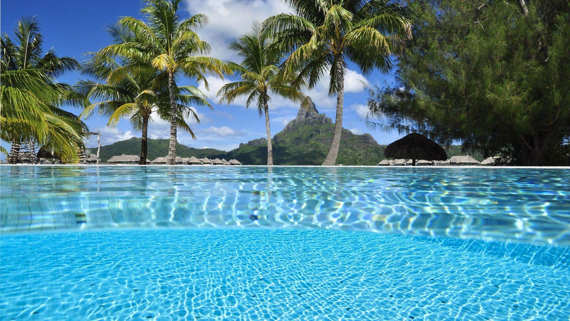 1920x1080 Download 1920x1080 Pool In Bora Bora Wallpaper