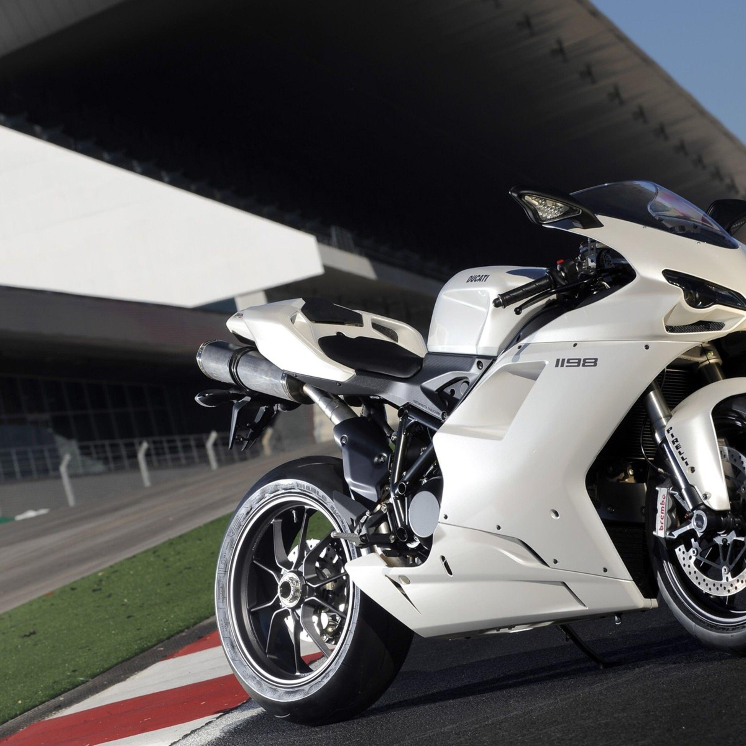 2524x2524 White Ducati sport bike