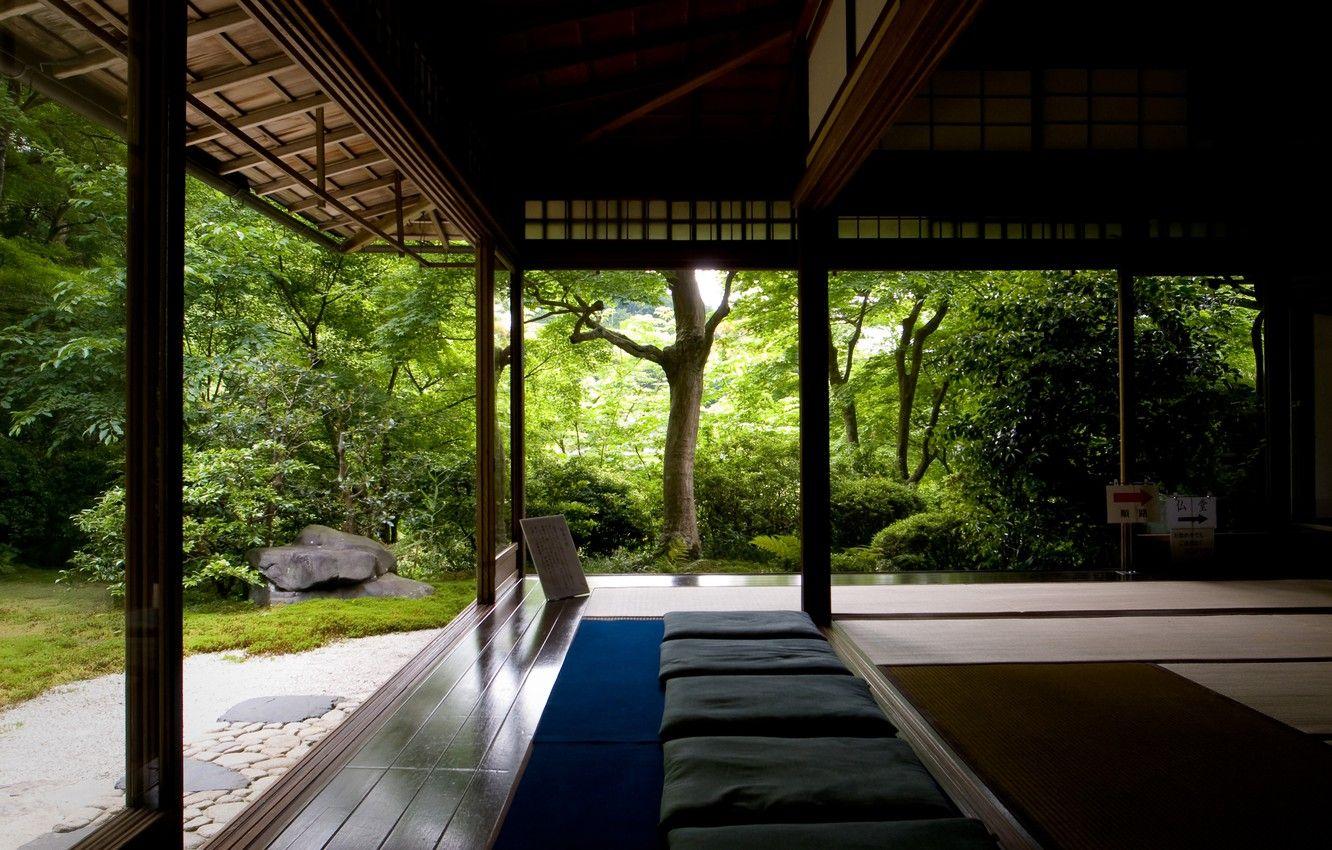 1332x850 Wallpaper forest, trees, search, house, relax, silence, meditation, temple, Zen image for desktop, section природа