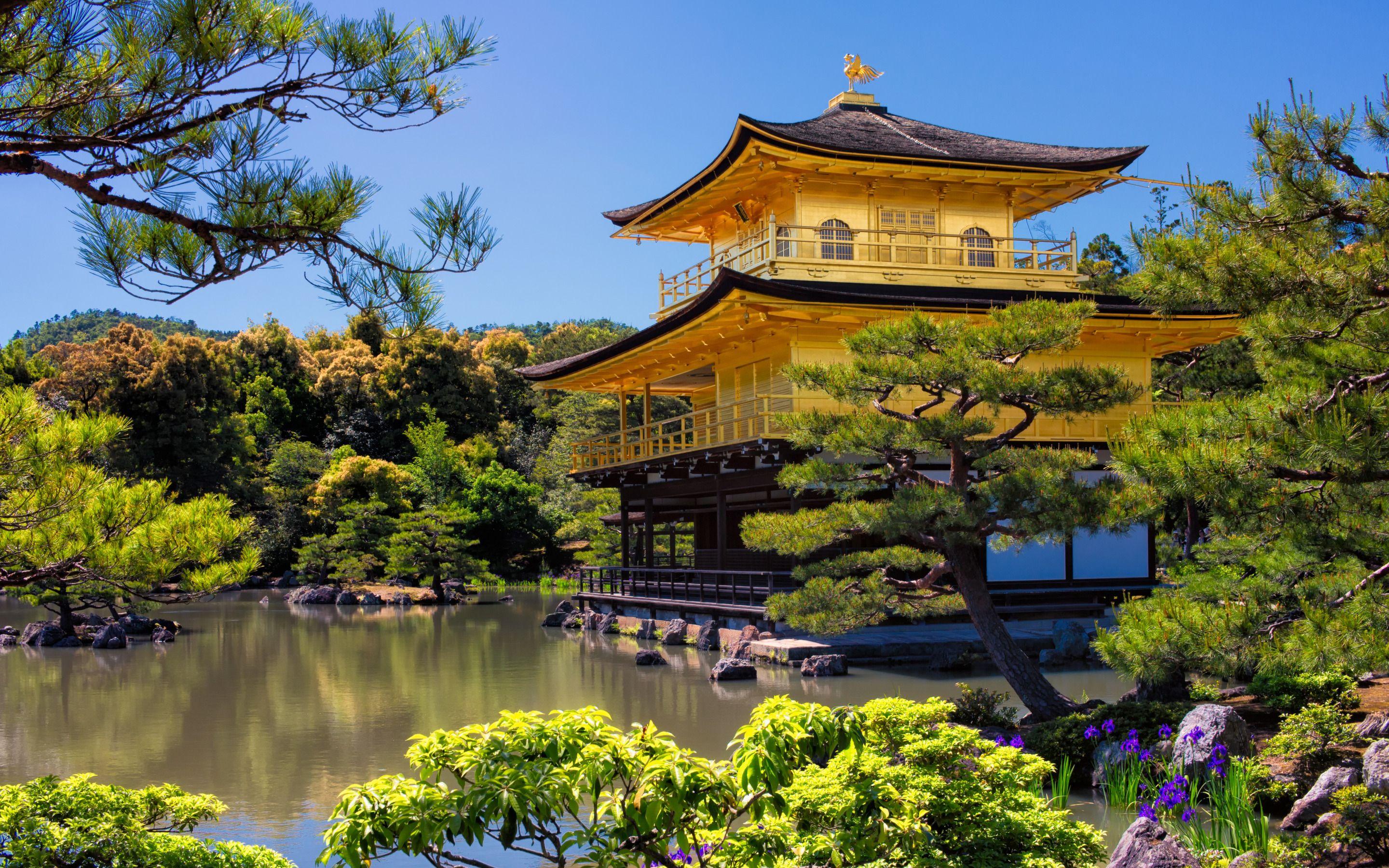2880x1800 Download Wallpaper Kinkaku Ji, Rokuon Ji, Deer Garden Temple, Zen Buddhist Temple, Golden Pavilion, Kinkakuji, Japanese Temple, Summer, Landmark, Kyoto, Japan For Desktop With Resolution 2880x1800. High Quality HD Picture Wallpaper