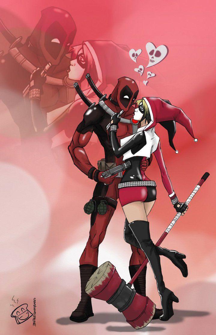 719x1112 Deadpool And Harley Quinn Wallpaper