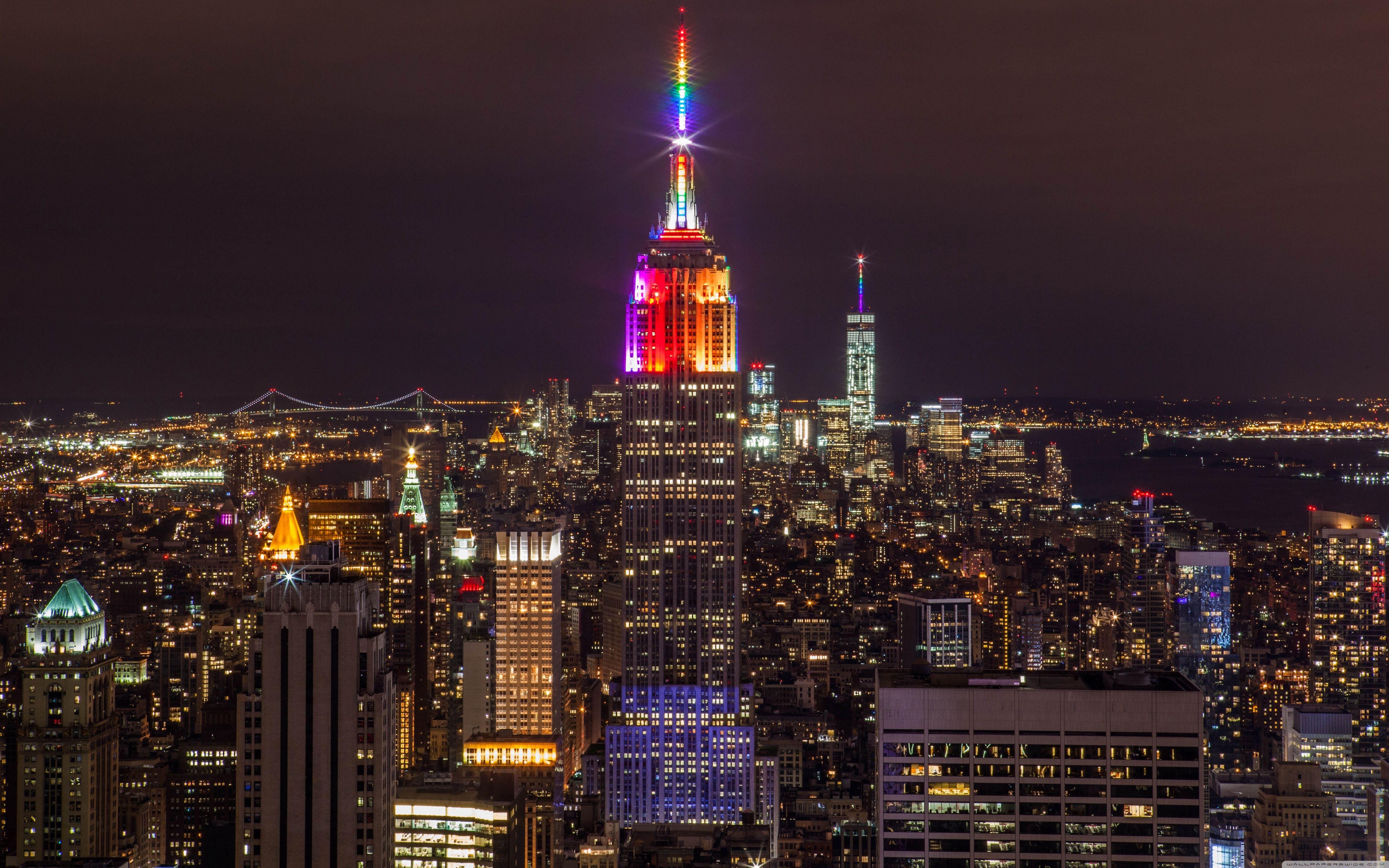5120x3200 Free download New York City Night Lights 4K HD Desktop Wallpaper for 4K Ultra [5120x3200] for your Desktop, Mobile & Tablet. Explore New York At Night Wallpaper