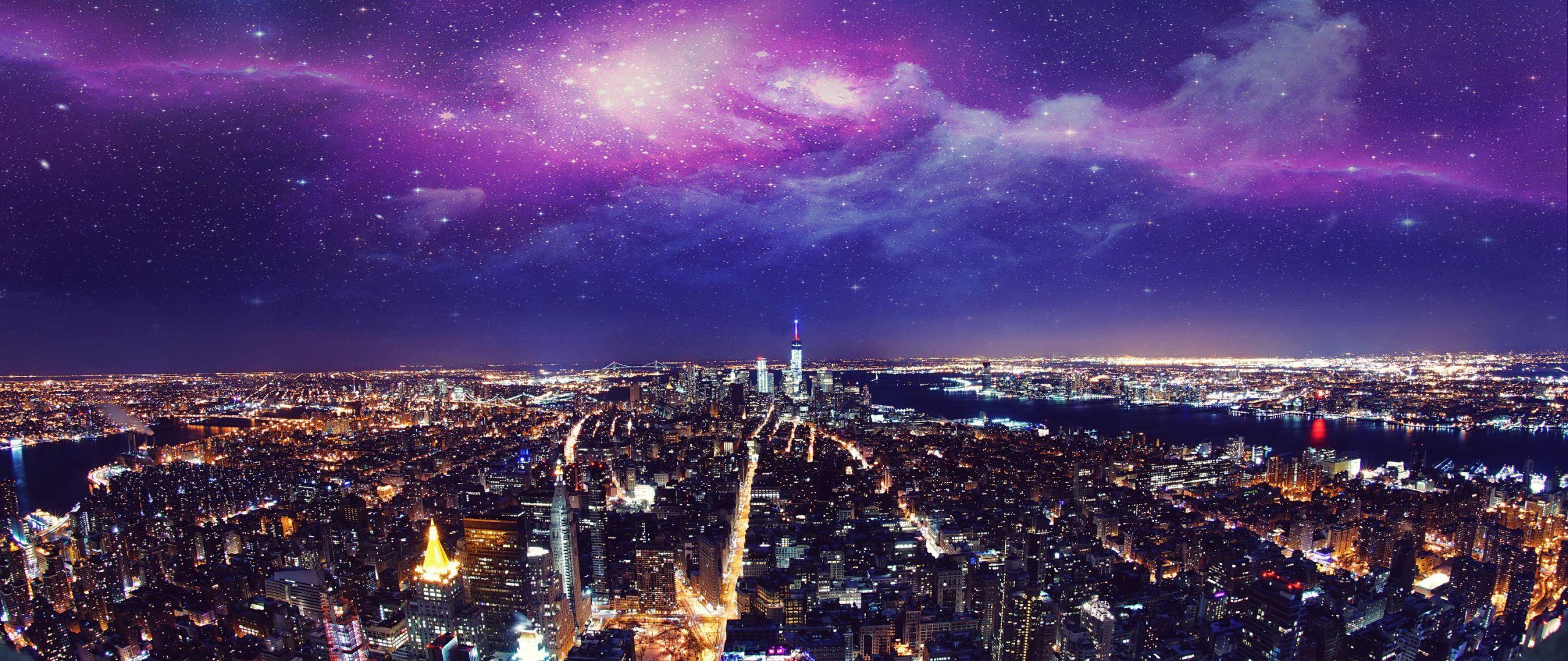 2560x1080 Desktop Wallpaper Usa, New York City, Night, 4k, HD Image, Picture, Background, B92c86