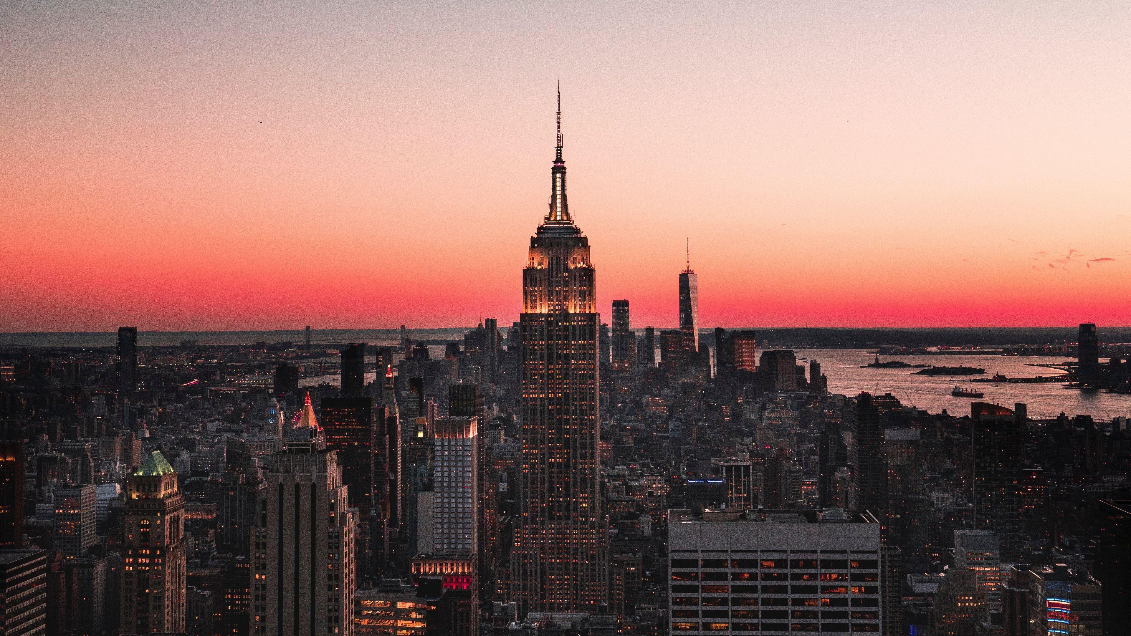 3840x2160 Wallpaper 4k night city, skyscraper, skyline, night, new york, usa 4k night city, Skyline, Skyscraper