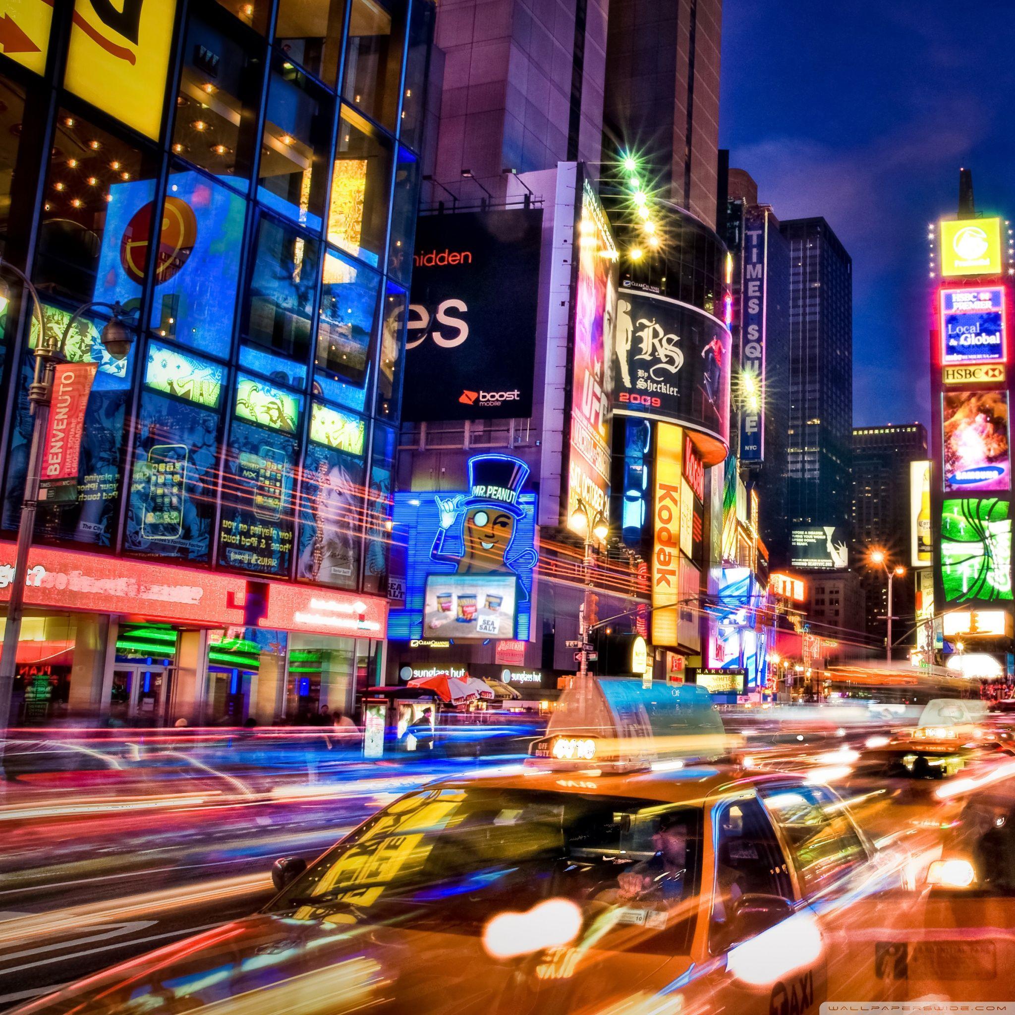 2048x2048 New York City At Night Ultra HD Desktop Background Wallpaper for 4K UHD TV : Tablet