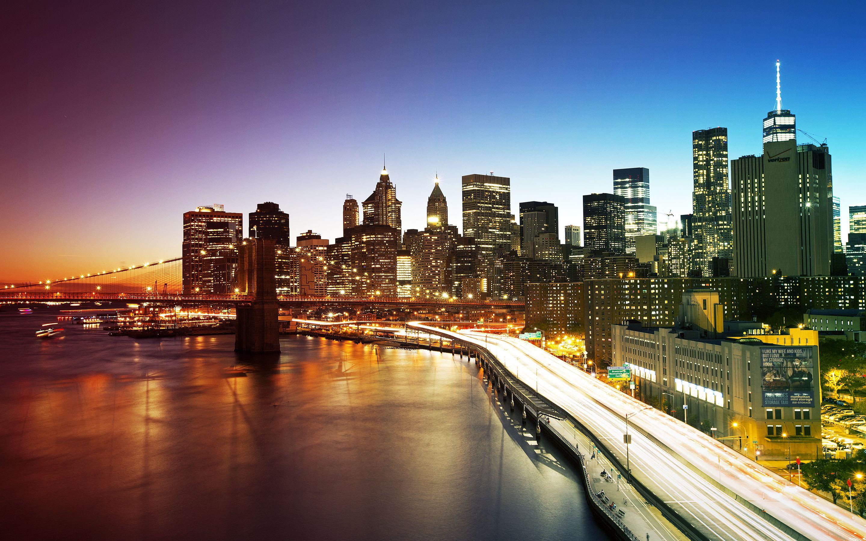 2880x1800 Wallpaper 4k New York City Manhattan Bridge bridge, City, Manhattan, Panorama, York