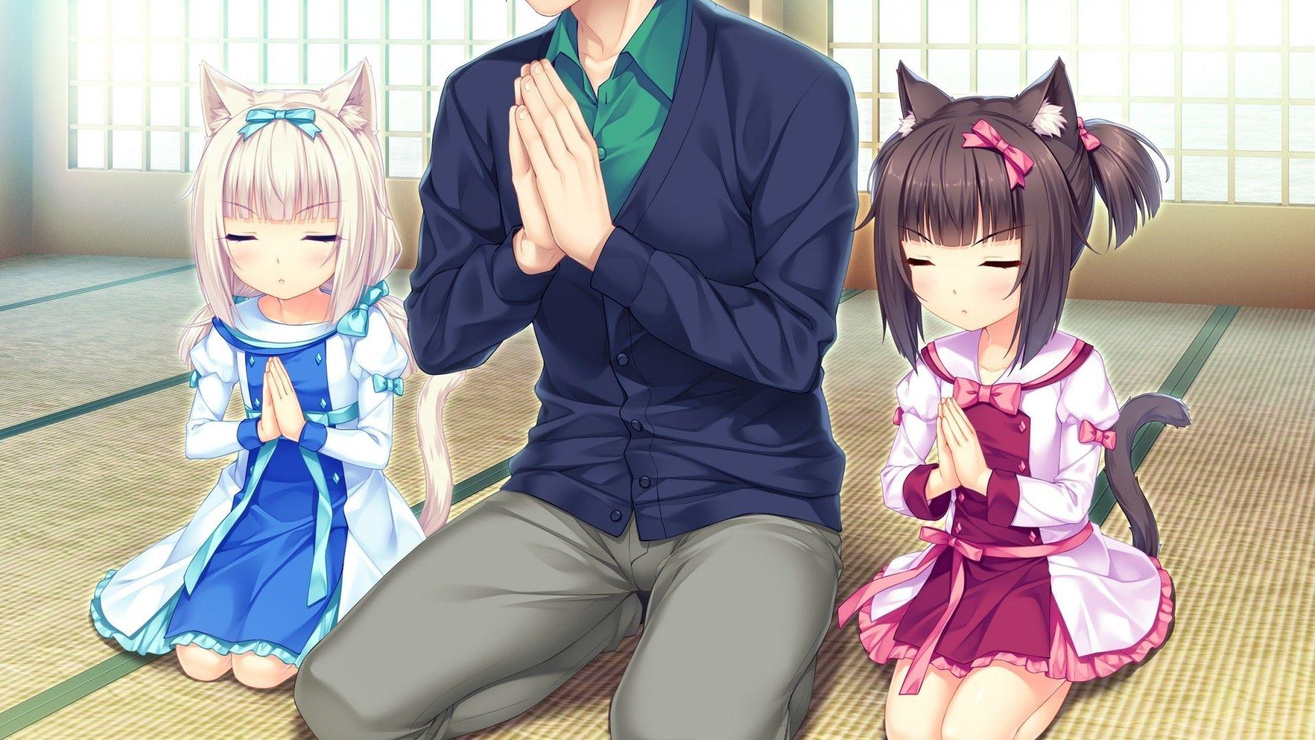 1920x1080 Neko, Sayori, Minaduki Kashou, Cute Anime Girls Anims Girls Neko