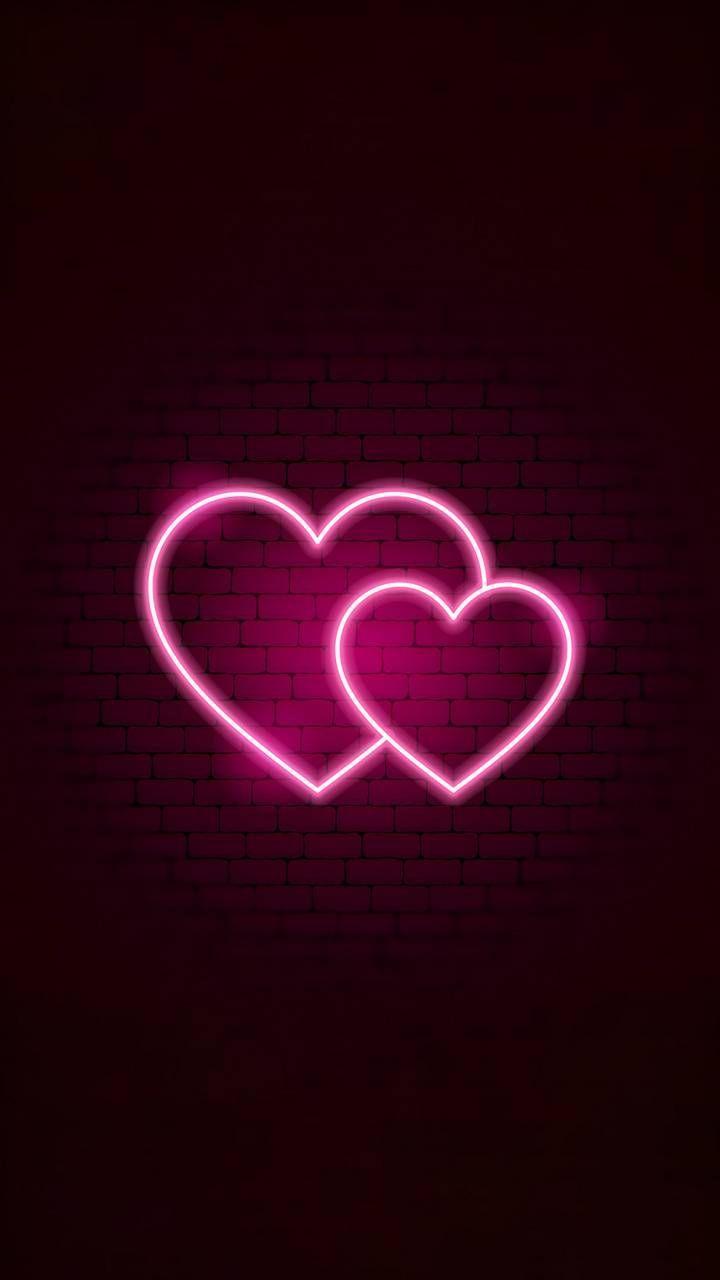 Cute Pink Neon Hearts Wallpapers - Top Free Cute Pink Neon Hearts  Backgrounds - WallpaperAccess
