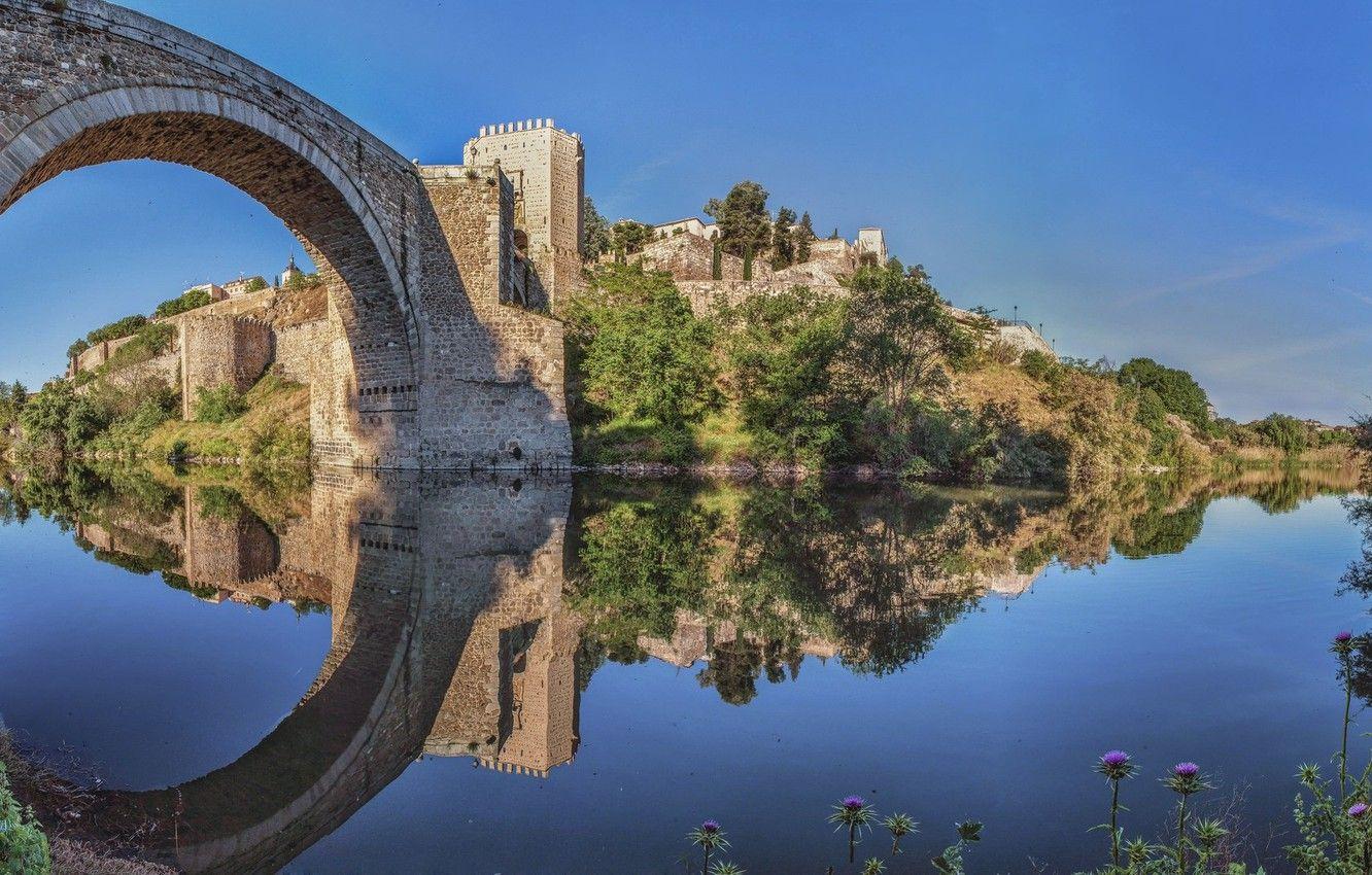 1332x850 Wallpaper Spain, Toledo, Toledo, Bridge of Alcantara image for desktop, section город
