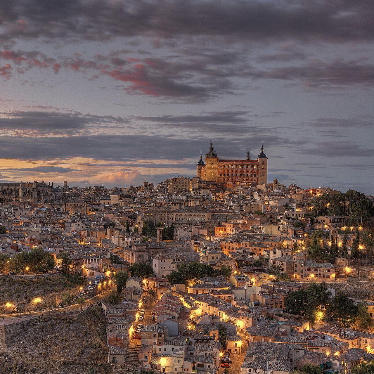 1280x1280 Download wallpaper 1280x1280 spain, toledo, lights, dusk, hdr ipad, ipad ipad mini for parallax HD background
