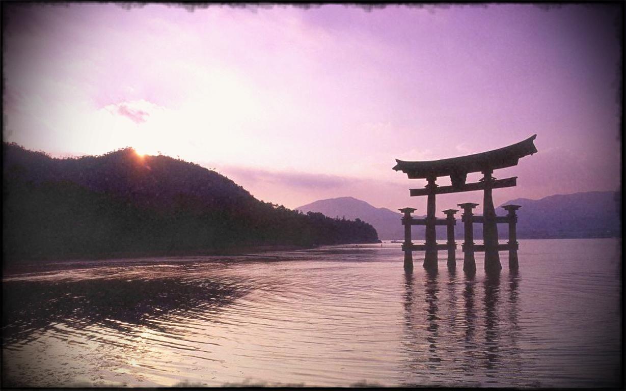 peaceful scenery sunsets japan