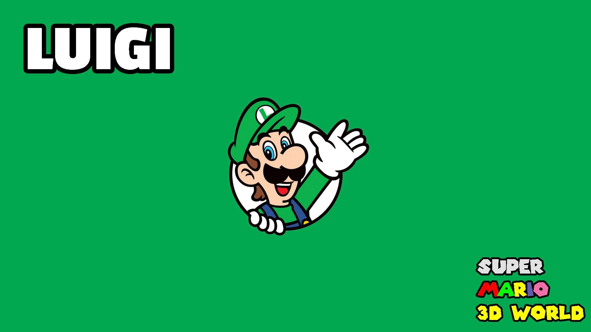 1920x1080 luigi super mario 3D world with green background HD games Wallpaper