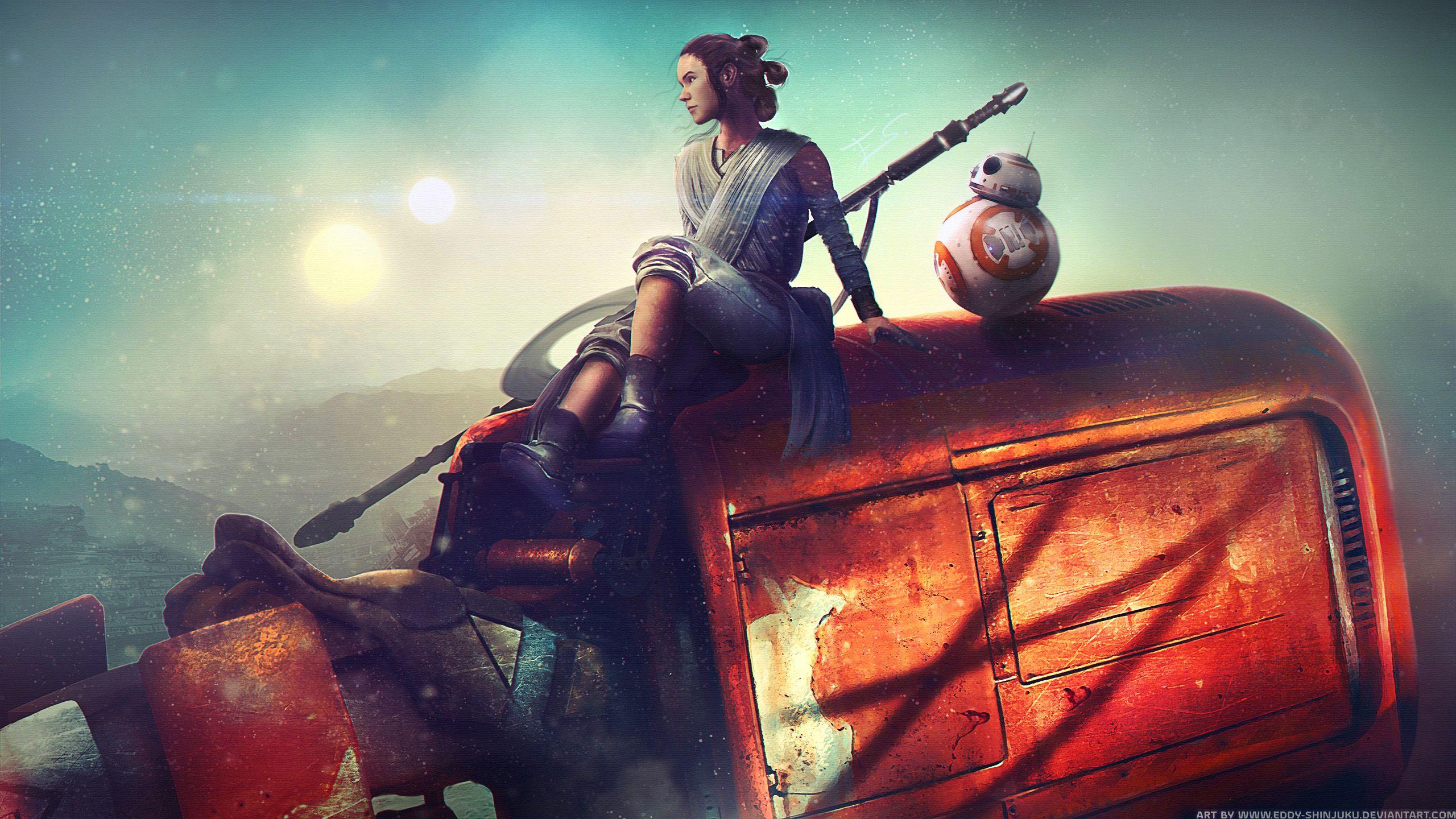 2560x1440 BB8 And Rey Star Wars Artwork, HD Movies, 4k Wallpaper, Image