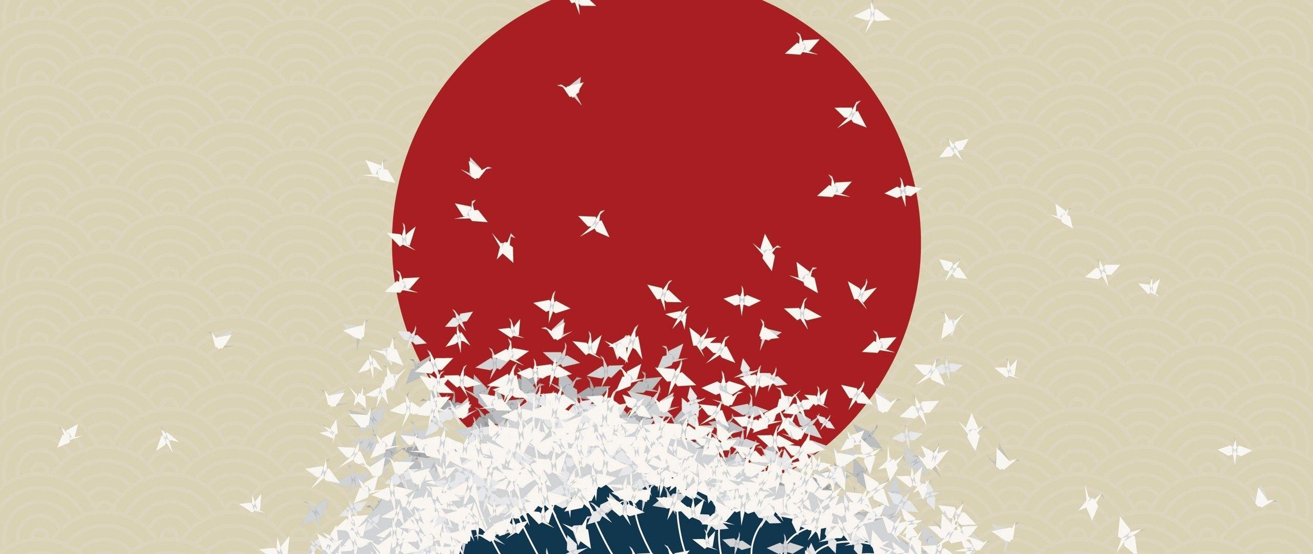 2560x1080 Japanese Wave Wallpaper