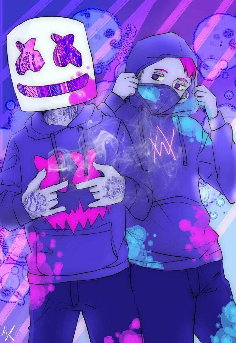 826x1200 Marshmello And Alan Walker Wallpaper