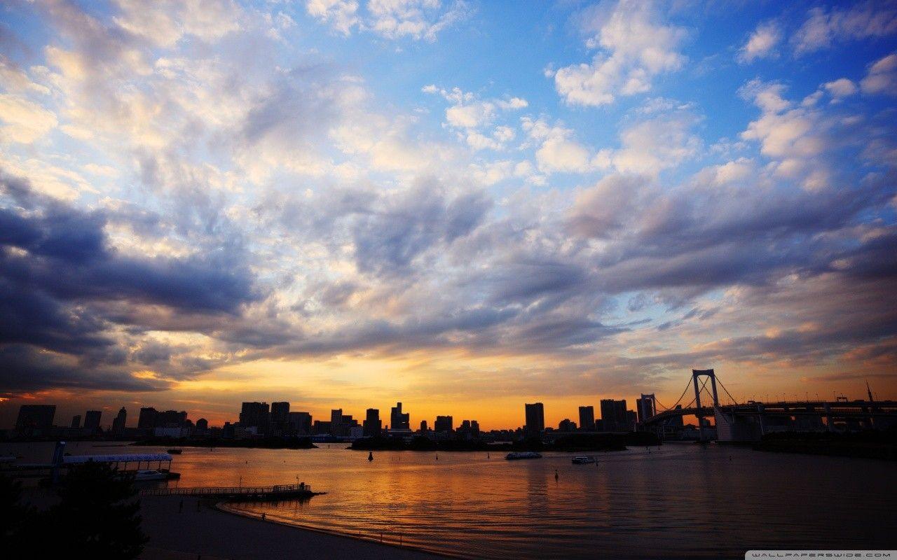 1280x800 Tokyo Tag wallpaper: Sun Japanese Clouds Japan Tokyo Gold Reveals