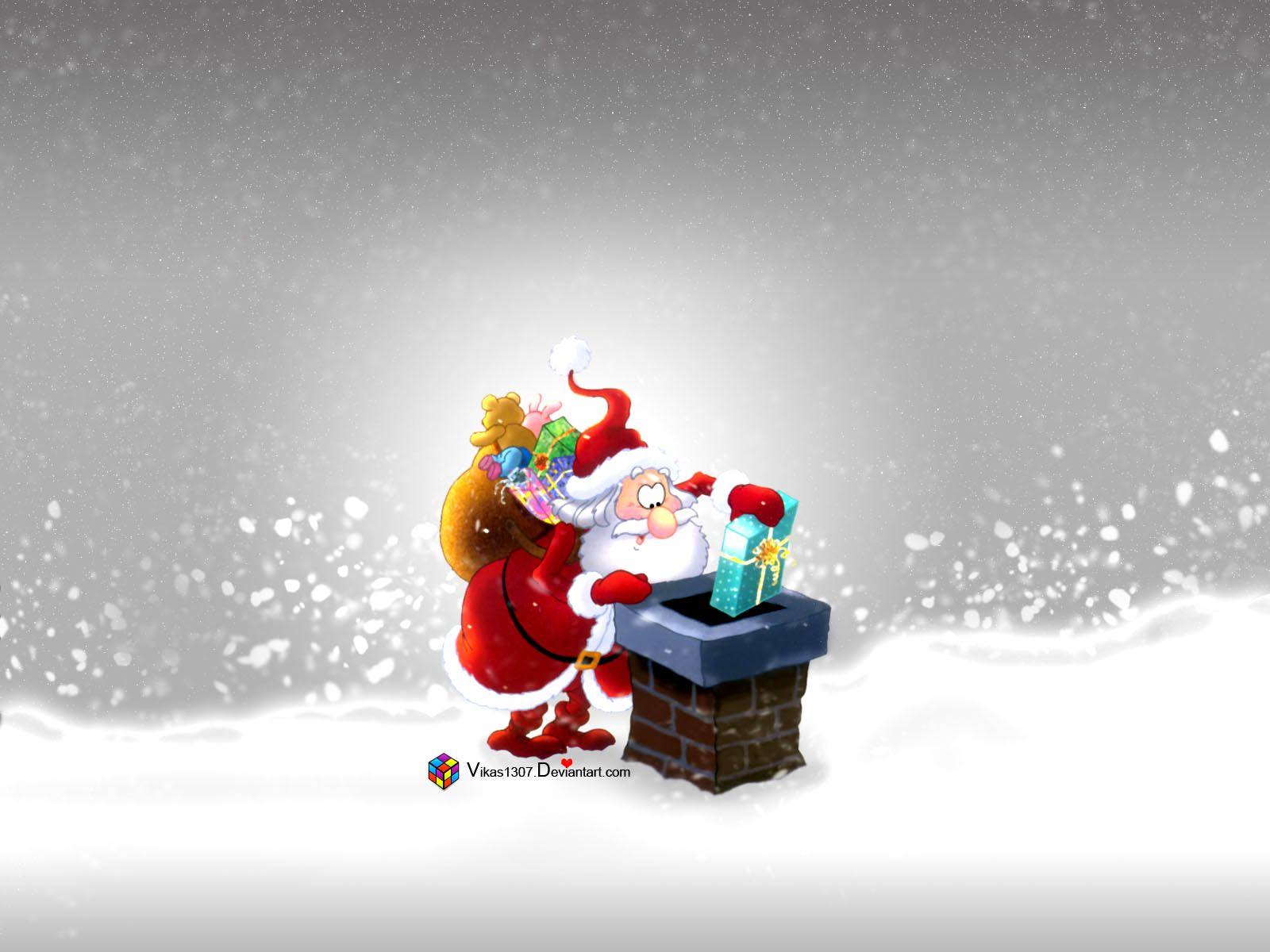 1600x1200 Santa on the roof wallpaper. Santa on the roof