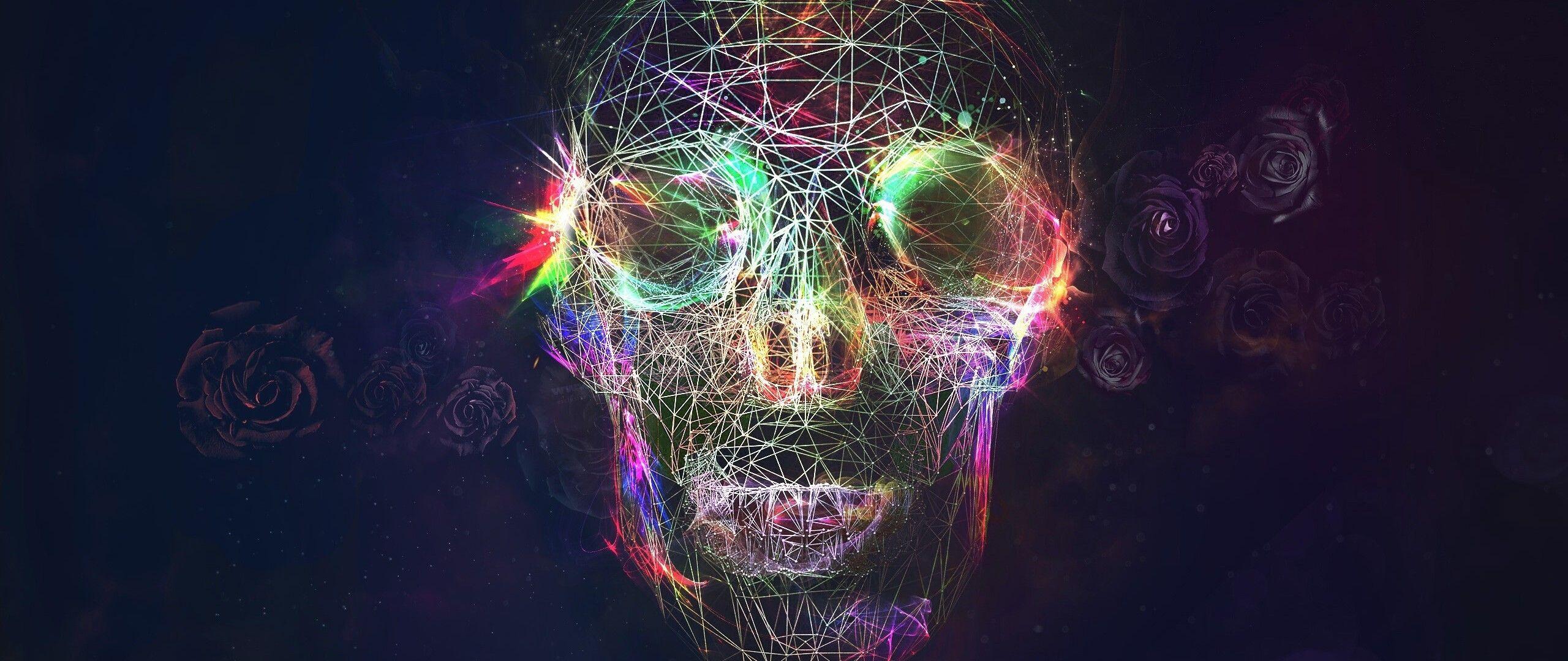 2560x1080 Skull Roses Artist 2560x1080 Resolution HD 4k Wallpaper, Image, Background, Photo and Picture