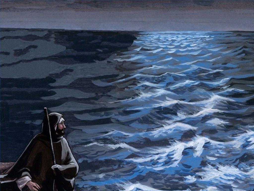 1024x768 FreeBibleimage - Jesus Walks On The Water - When Peter Sees Jesus Walking On The Water, He Wants To Do The Same (Matthew 14:22 33)