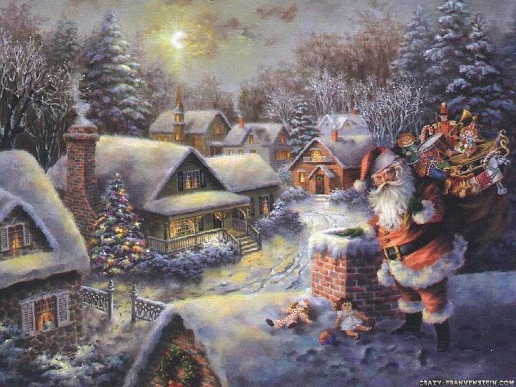 1024x768 Crazy Frankenstein Santa Claus wallpaper