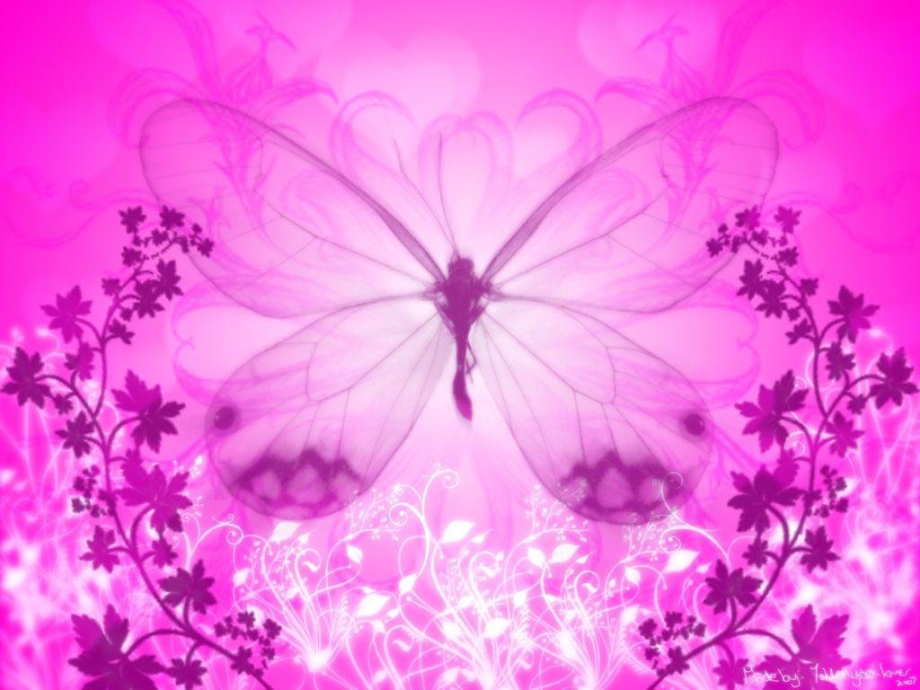Hình nền con bướm hồng 1024x768