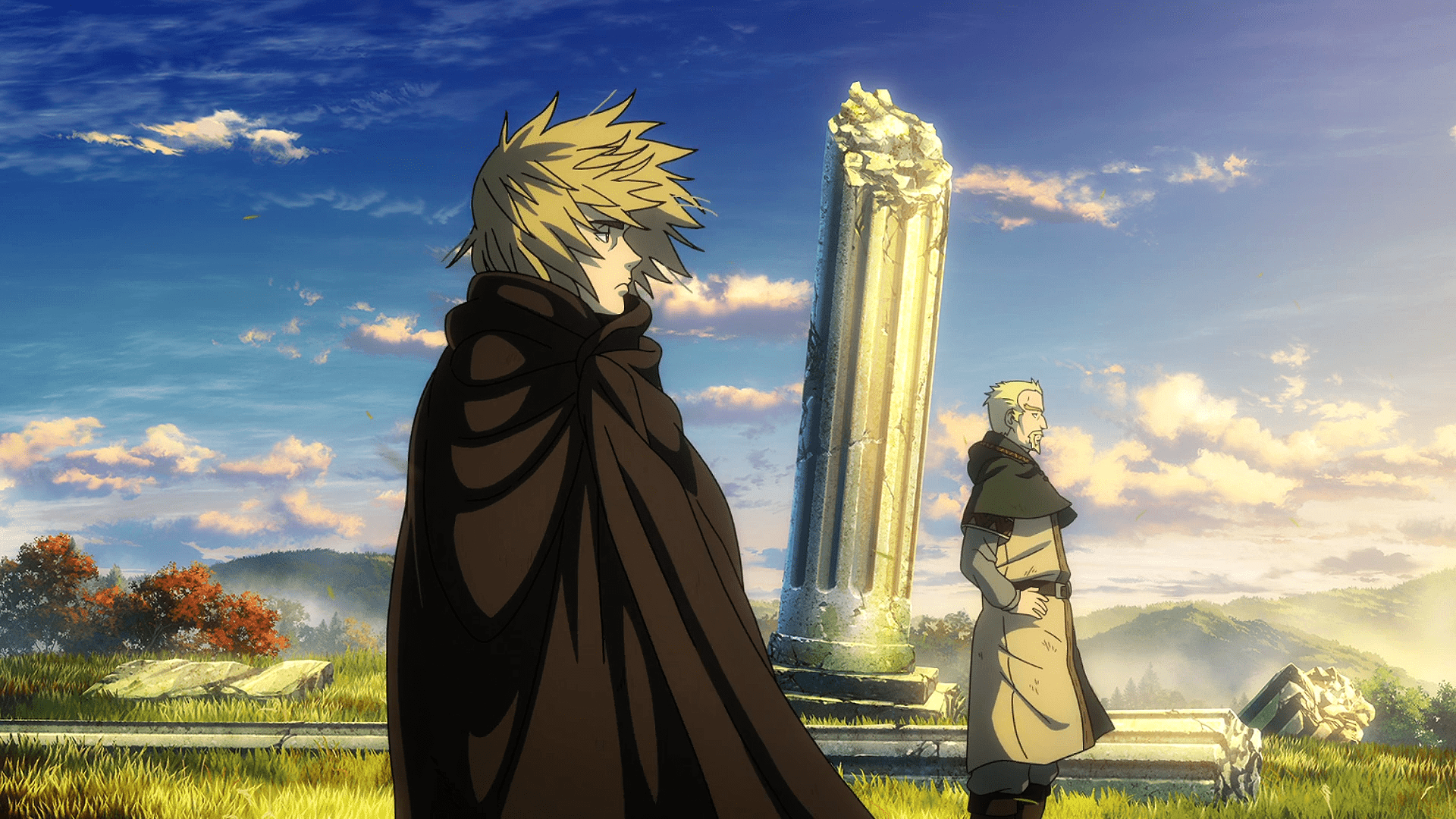 1920x1080 Vinland Saga Ruins Hills Trees Roman Empire Morning Anime Manga Clouds England Vikings Makoto Yukimu Wallpaper:1920x1080