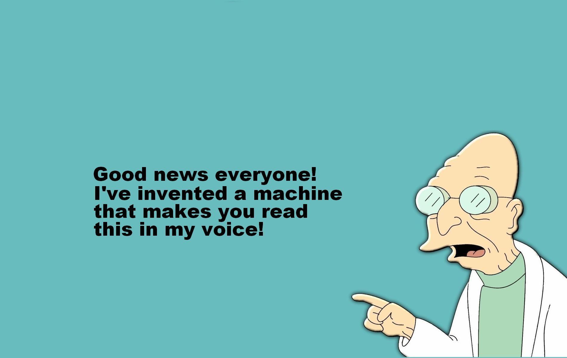 1900x1200 Professor Farnsworth Good News Everyone Wallpaperx1200