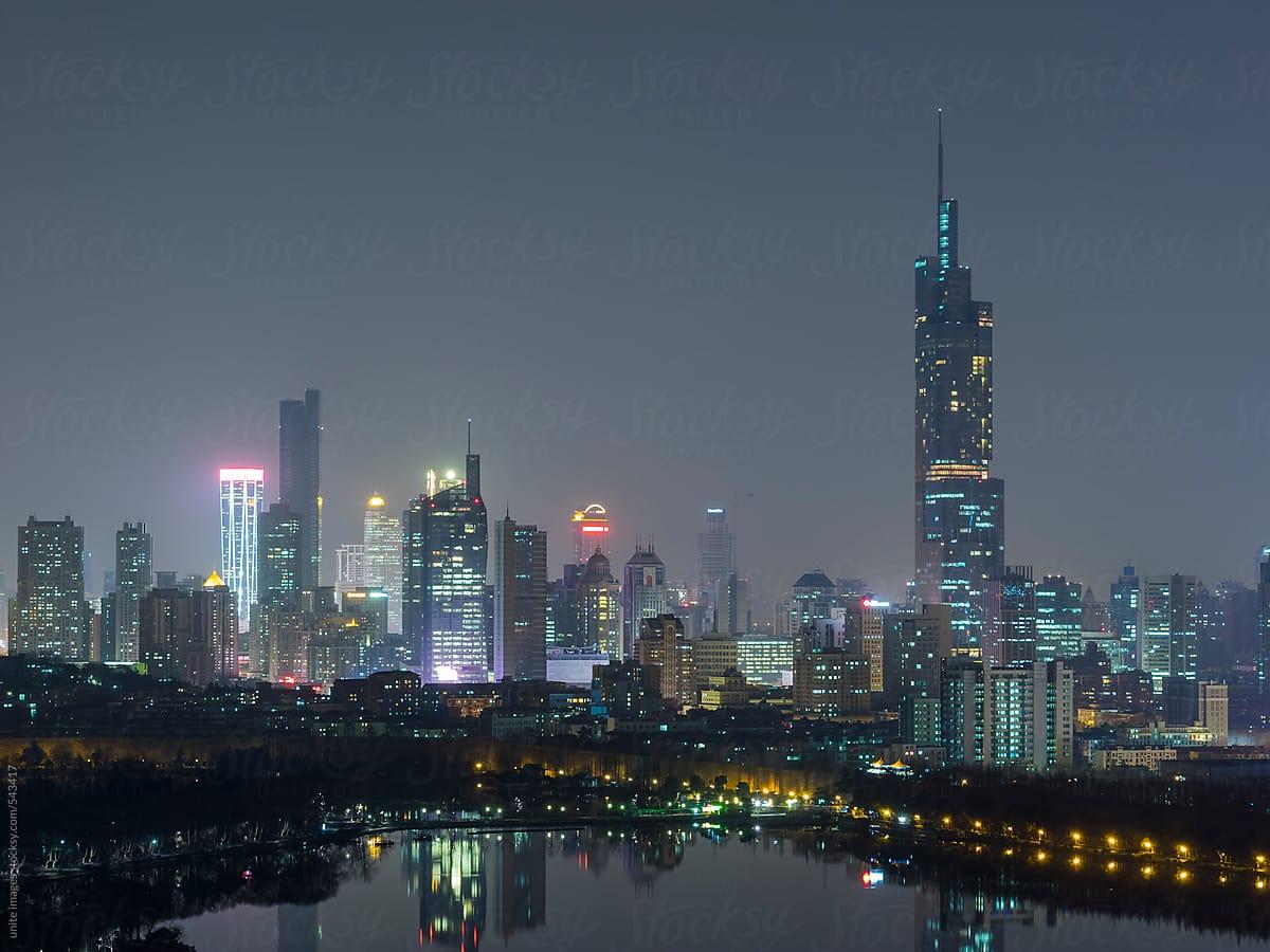 1200x900 nanjing skyline at night