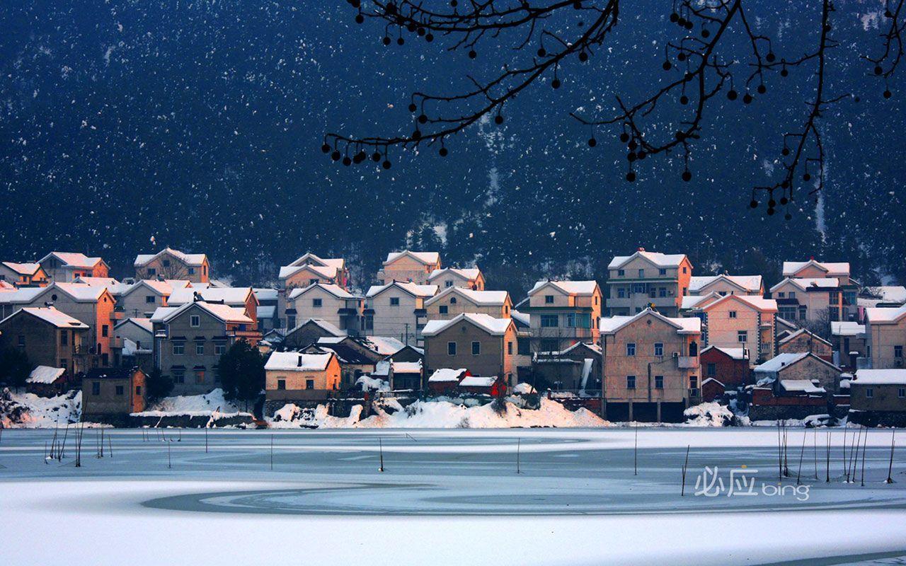 1280x800 The snow scene at Xiushan village Nanjing － Landscape Wallpaper download wallpaper, windows xp desktop wallp. Snow scenes, Landscape wallpaper, Landscape