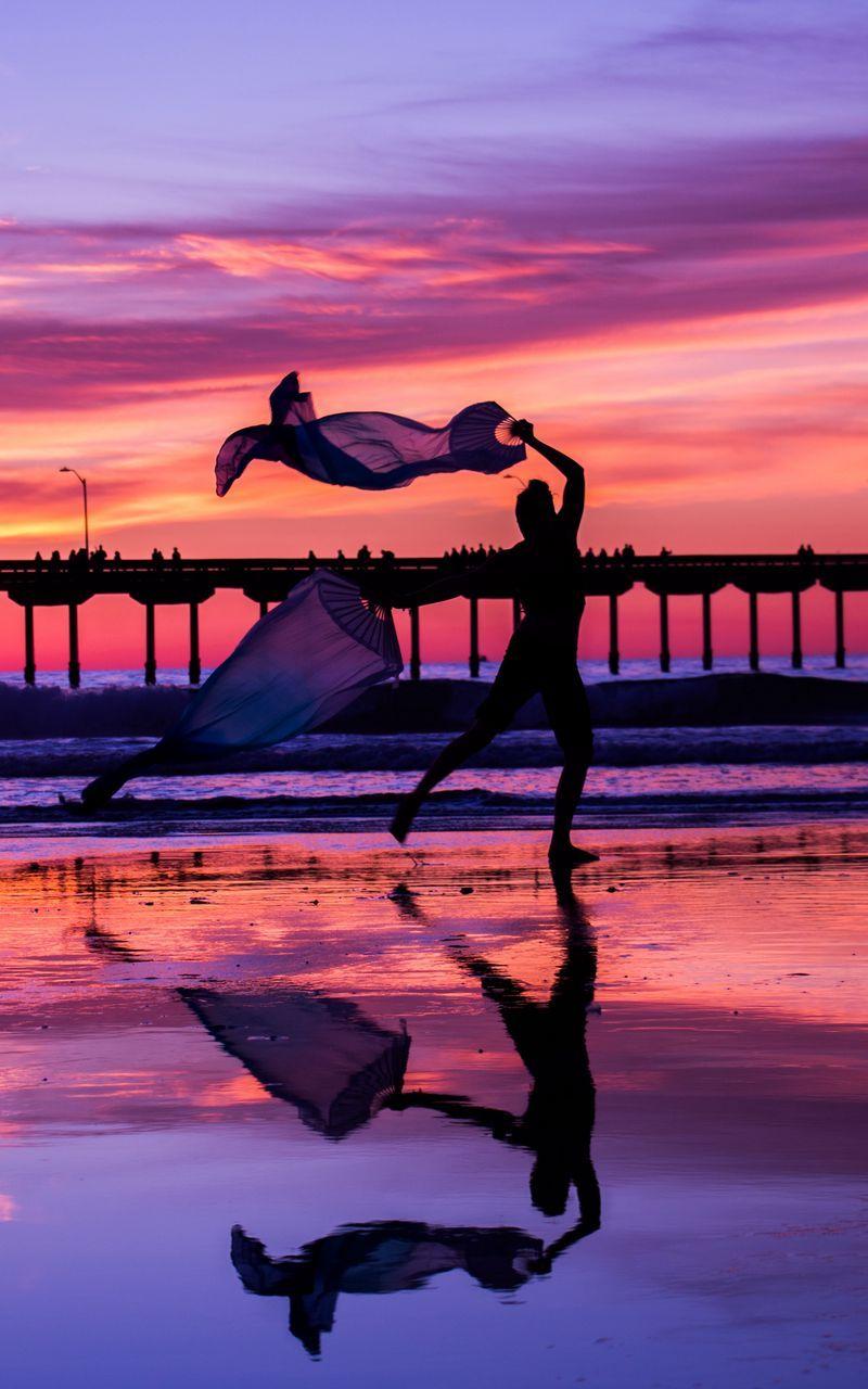 800x1280 Download Wallpaper 800x1280 Silhouette, Dance, Sea, Pier, Sunset Samsung Galaxy Note Gt N Meizu Mx2 HD Background