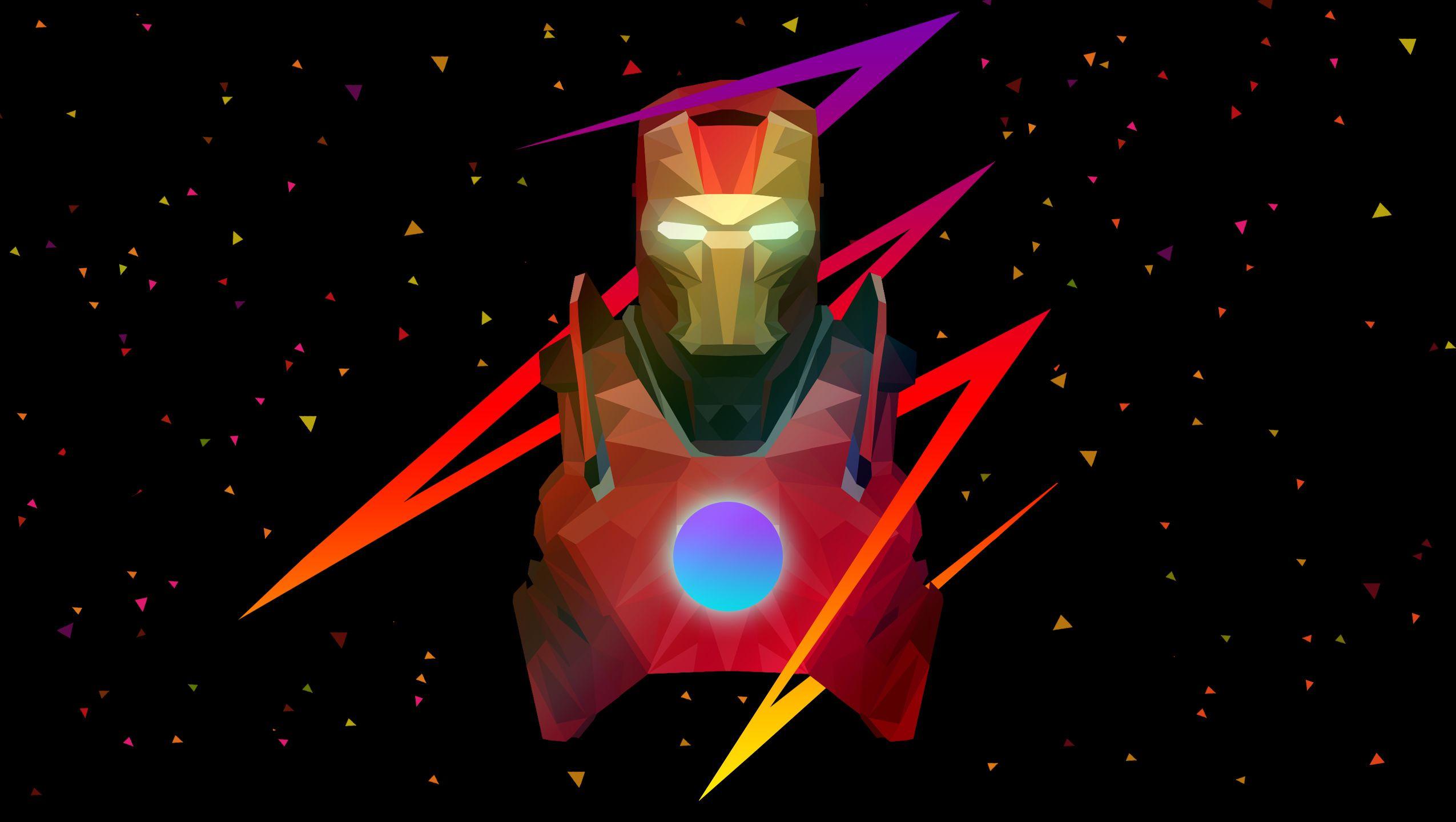 2550x1440 Ironman Low Poly Art, HD Superheroes, 4k Wallpaper, Image, Background, Photo and Picture